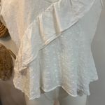 Zara Basic 100% Cotton White Swiss Dot Ruffle Blouse Romantic Cottagecore XL Photo 4