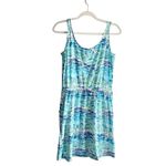 Lilly Pulitzer Dress Size XS Blue Sleeveless High Tide Toile Beach Pattern Photo 3
