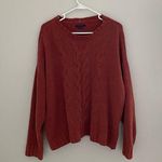 American Eagle  Outfitters Burnt Orange Cable Knit Chenille Sweater Photo 1