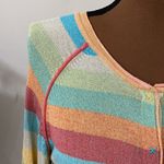 J.Jill rainbow striped knit art to wear cardigan size M Photo 5