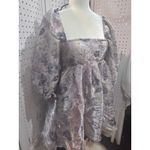 Storia  Floral Puff Sleeve Square Neck Mini Dress Prom Homecoming wedding Photo 3