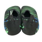Womens Water Shoes Slip On Fabric Lightweight Black Green Striped 36/37 US 5/6 Photo 2