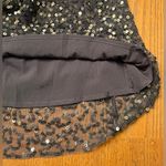 French Connection Emille Sparkle Black & Gold Sequined Dress Sheer Sleeves Sz 4 Photo 12