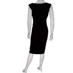 Donna Karan Women’s Asymmetric Neckline Pleat-Waist Sheath Dress Black Sz 2 NWT Photo 5