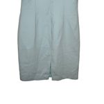 August Silk  Women Dress Lined Knee Length Square Neck Sleeveless Split Hem Green Photo 9