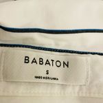 Aritzia  Babaton oversized white with blue/black stripe button front shirt. Small Photo 3