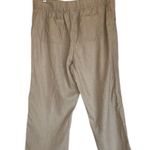 Per Se NWT  Linen Blend Crop Drawstring Comfort Crop Pant Pants Khaki Photo 1