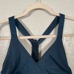 Athleta Women S Navy Blue Pyramid Sports Bra Adjustable Back T Strap No Pads Photo 2