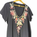 Johnny Was  Workshop Navy Embroidered Mini Dress Photo 1