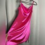 Zaful Hot Pink Cowl Neck Satin Mini Dress Medium Photo 5