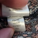 Garnet Hill  BLACK MICRO FLORAL LEAF BOTANICAL PRINTED BOHO BUTTON FRONT BLOUSE 8 Photo 11