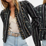 Free People  XL Bohemian Victorian Fusion Sorel Cottage Jacket in Midnight NWT Photo 0