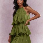 Missguided  Olive Backless Ruffle Dress Photo 0