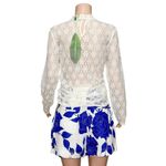 Farm Rio  Lace Long Sleeved Blouse, Off-White, Large Photo 11