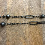 Target  long necklace metallic dark grey beaded chain links one size Photo 3