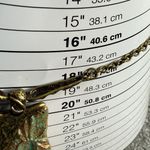 Green & Bronze Pendant Necklace Textured Metal Design on Chain 18 Inches Long Photo 4