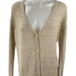Rubbish Women's Beige Knit Long Sleeve V Neck Button Up Cardigan Sweater Top S Photo 0