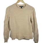 Christian Siriano New York Women’s Crewneck Pointelle Sweater in Beige Size S Tan Photo 1