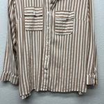 MSJ Striped Shirt Womens 2XL Cotton Business Capsule Workwear Minimalist Relaxed Brown Size XXL Photo 3