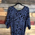 Lisa Rinna Blue And‎ Black Animal Print Belted Jumpsuit Size 10 Photo 5