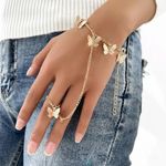 Boutique Gold Butterfly Ring Bracelet  Photo 0
