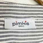 Pimkie  Striped Popover Shirt Blouse Women's Size Medium’s Size Medium Pintuck Photo 3