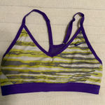 Nike  Purple and Yellow Striped Sports Bra Photo 0