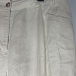 Chico's Women's Pants Size 8 Regular Cream Wide Leg 100% Linen Beach Casual Soft Photo 2