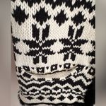 Talbots  Cable Knit Fair Isle Vest with Fur Trim Black/White NWT Size XS Photo 3