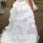 David's Bridal White Organza Wedding Dress Photo 3