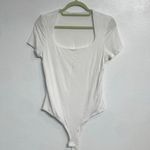 Wasabi + Mint  White Square Neck Bodysuit Sz L Photo 1
