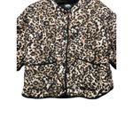 RNWY Leopard Quilted Jacket Coat Womens Zara Medium Leopard Cheetah Animal Print Black Photo 2