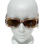 True Craft  Small Rectangle Marble Tortoise Shell Printed‎ Sunglasses Clear Brown Photo 0