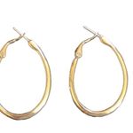 Gold Fashion Hoop Earrings Snap Closure Photo 3