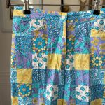 Vintage Gepetto Patchwork Floral Palm Tree Print Cropped Pants S Blue Photo 2