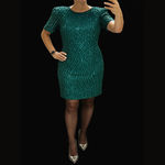 Laurence Kazar Vintage Elegant Green Dress New York Black Tie Cocktail Dress Photo 1