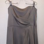 Banana Republic  olive green satin strapless formal dress Photo 1