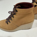 Toms Woman’s Tom’s Size 9 Wedge Heel Bootie Chestnut Brown Suede Stk#709 Photo 6