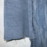 THML  Washed Out Denim Blue Raw Hem Long Sleeve Crewneck Casual Comfy Tunic XS Photo 4