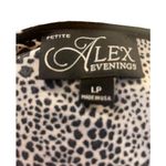 Alex Evenings Faux Wrap Animal Print Knit Dressy Top Petite Size Large Photo 2