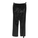 PINK Victoria's Secret Black Velvet Rhinestone Logo Wide Leg Lounge Pants XS NWT Size undefined Photo 4