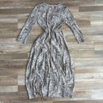 Reformation  Jaz Python Snake Print Wrap Midi Dress Gray Size L Photo 6