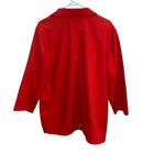 Karen Scott  Red Utility Jacket cotton 4 pockets Chore Jacket Holiday lightweight Photo 7