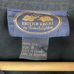 British Khaki  100% Silk Long Sleeve Button Up Fitted Blouse Top 8 Photo 3