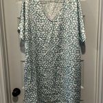 Mazik Green/Mint Animal Print Satin Short Sleeve Shift Dress size L Green Size L Photo 0