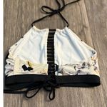 Athleta  Polynesia High Neck‎ Ladder Halter Bikini Top 778022 Black Size Medium Photo 3