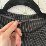ZARA Gray Open Knit Cropped Sweater Photo 1