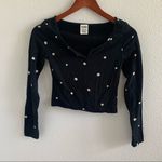 PINK - Victoria's Secret VS PINK Black Daisy Raw Hem Crop XS Photo 0