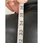 Brandon Thomas Black Leather Long Jacket Coat Womens Size L Button Front Collar Size L Photo 12