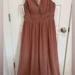 Revelry Cora Chiffon Bridesmaid Dress Dusty Rose Gown Size 12 Photo 1